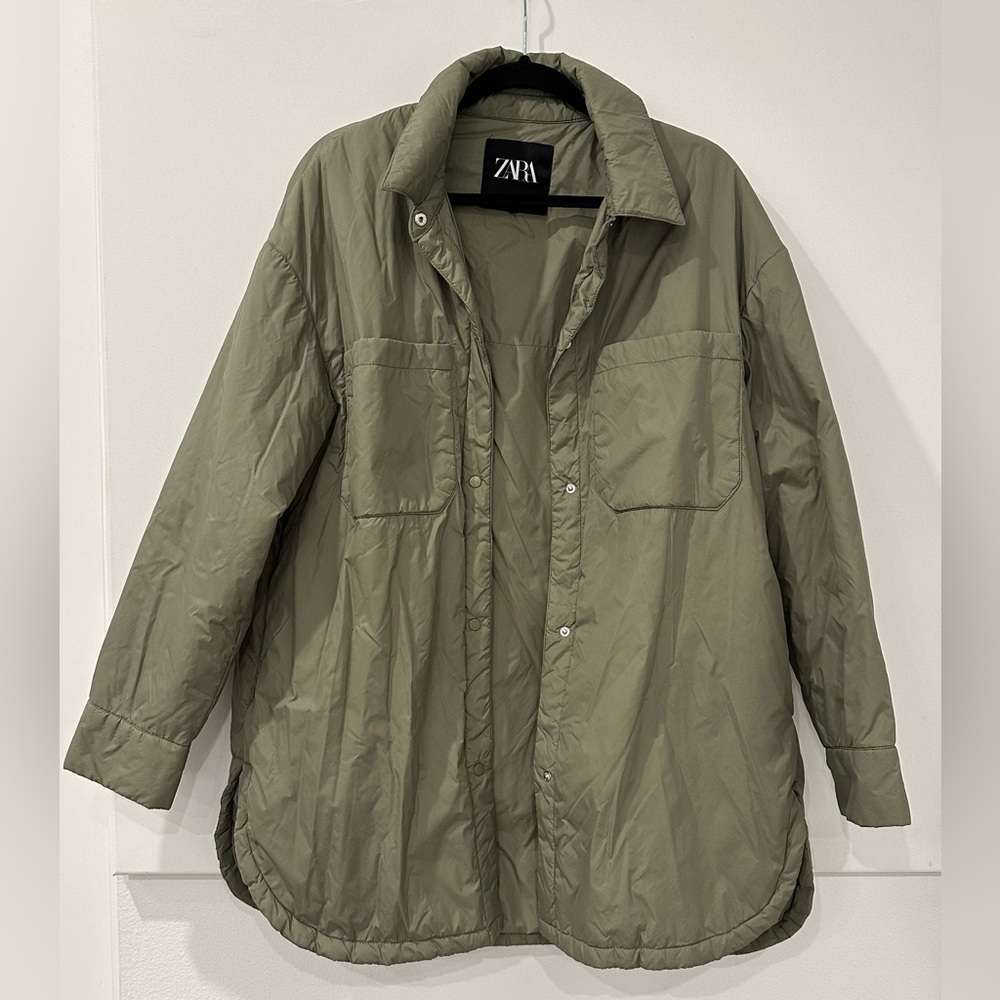 Zara Padded Nylon Shirt Jacket - Women’s Medium